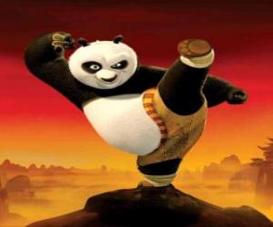 yapboz Po, Kung Fu dev panda fan, usta bir savaşçı olmak için eğitim
